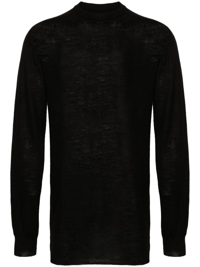 Black Fine-knit Virgin Wool Sweater