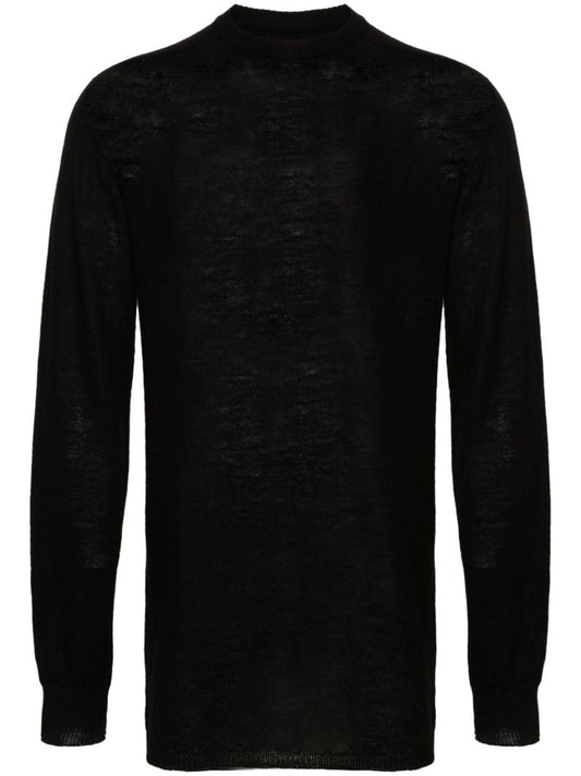 Black Fine-knit Virgin Wool Sweater