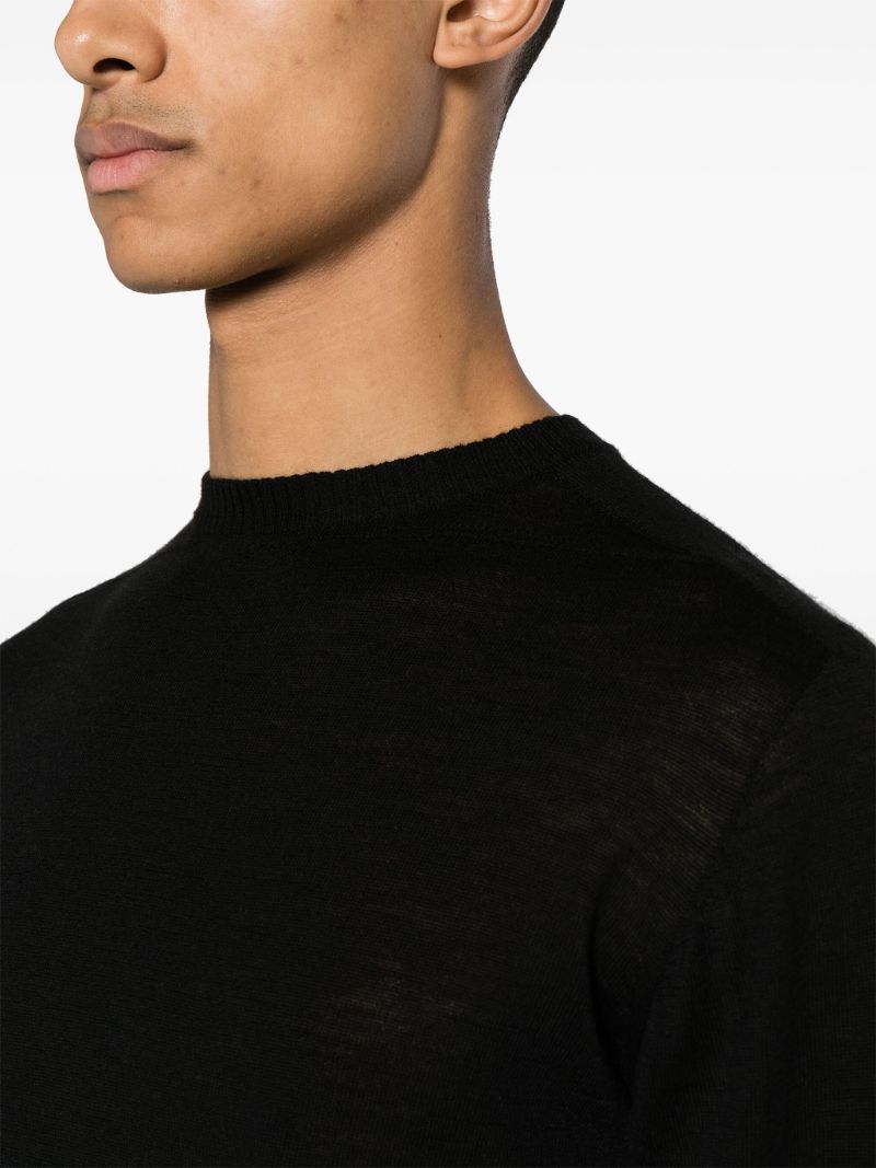Black Fine-knit Virgin Wool Sweater