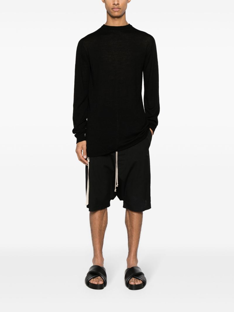 Black Fine-knit Virgin Wool Sweater