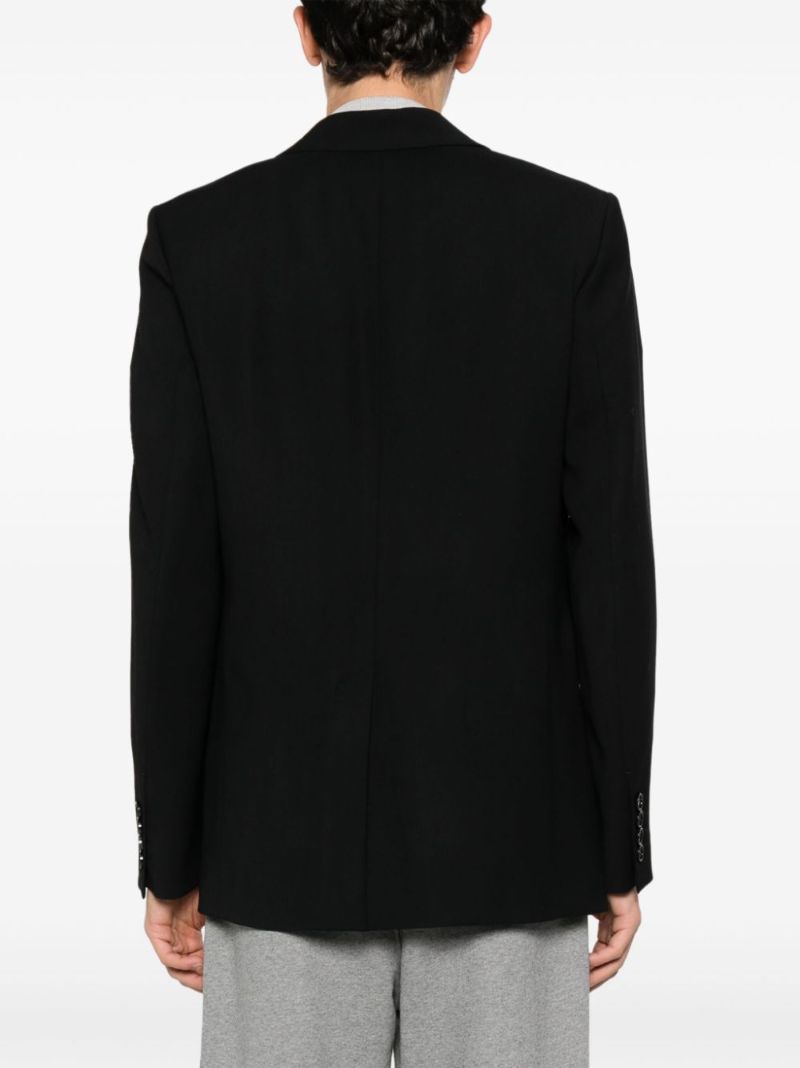 Black Twill Single-breasted Blazer