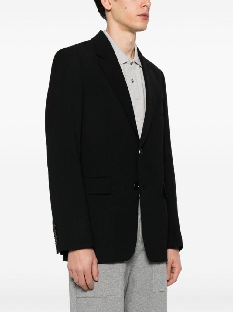 Black Twill Single-breasted Blazer