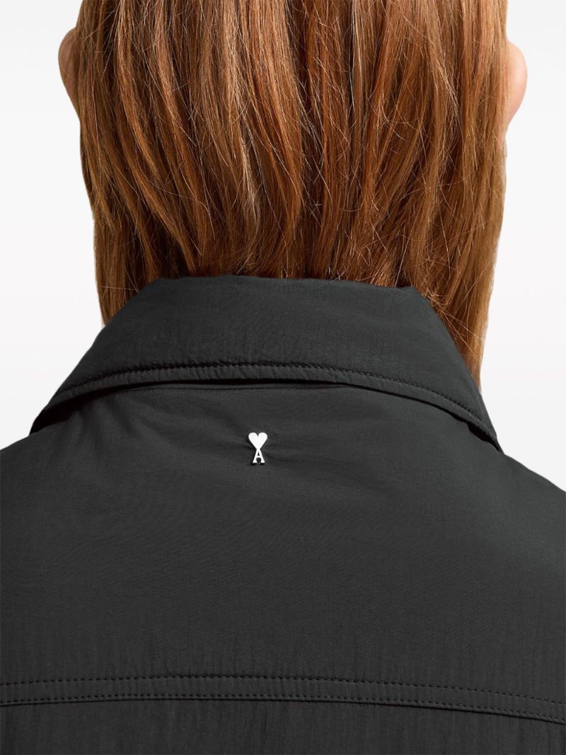 Black Padded Canvas Trucker Jacket