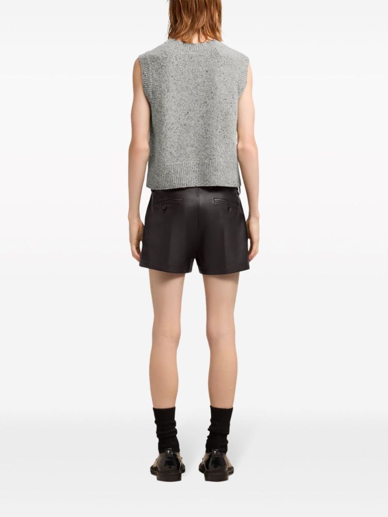 Grey Logo-embroidered Wool Top