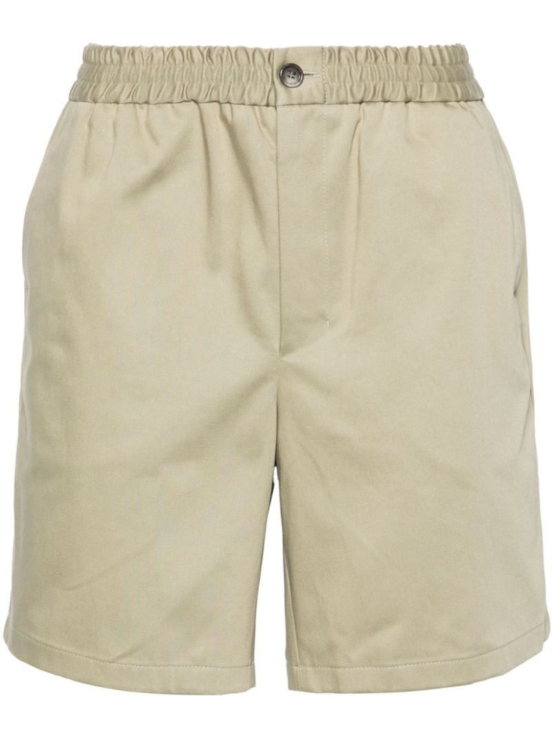Green Elasticated-waistband Cotton Shorts