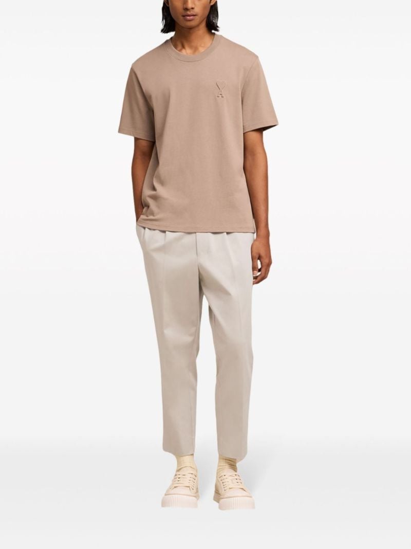 Neutral Pleated Cotton Trousers