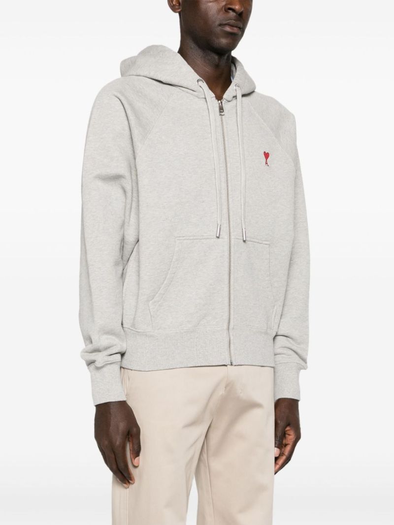 Grey Ami De Coeur Zipped Hoodie