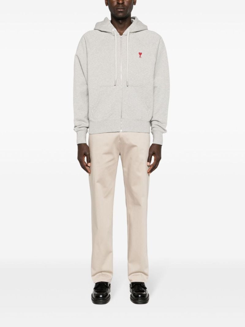 Grey Ami De Coeur Zipped Hoodie