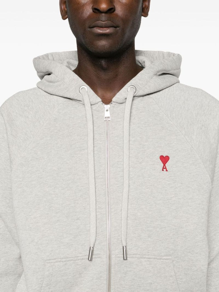 Grey Ami De Coeur Zipped Hoodie
