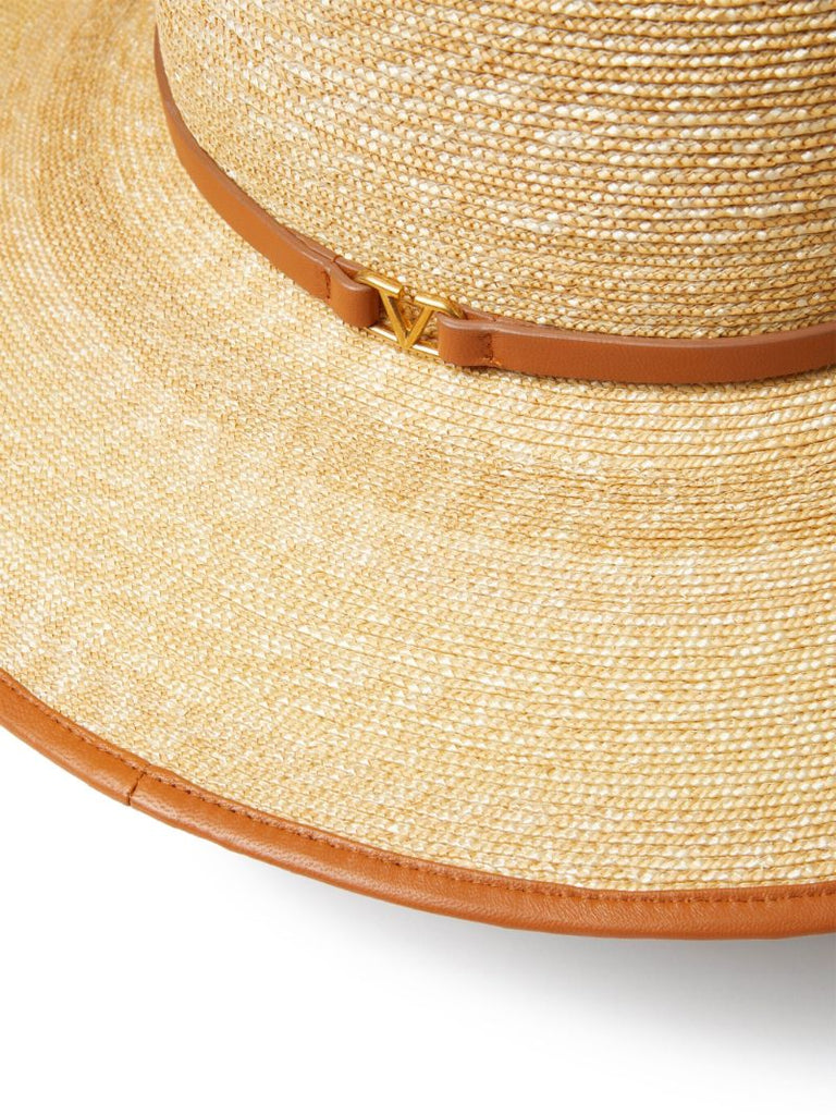 Neutral Vlogo Signature Straw Fedora Hat