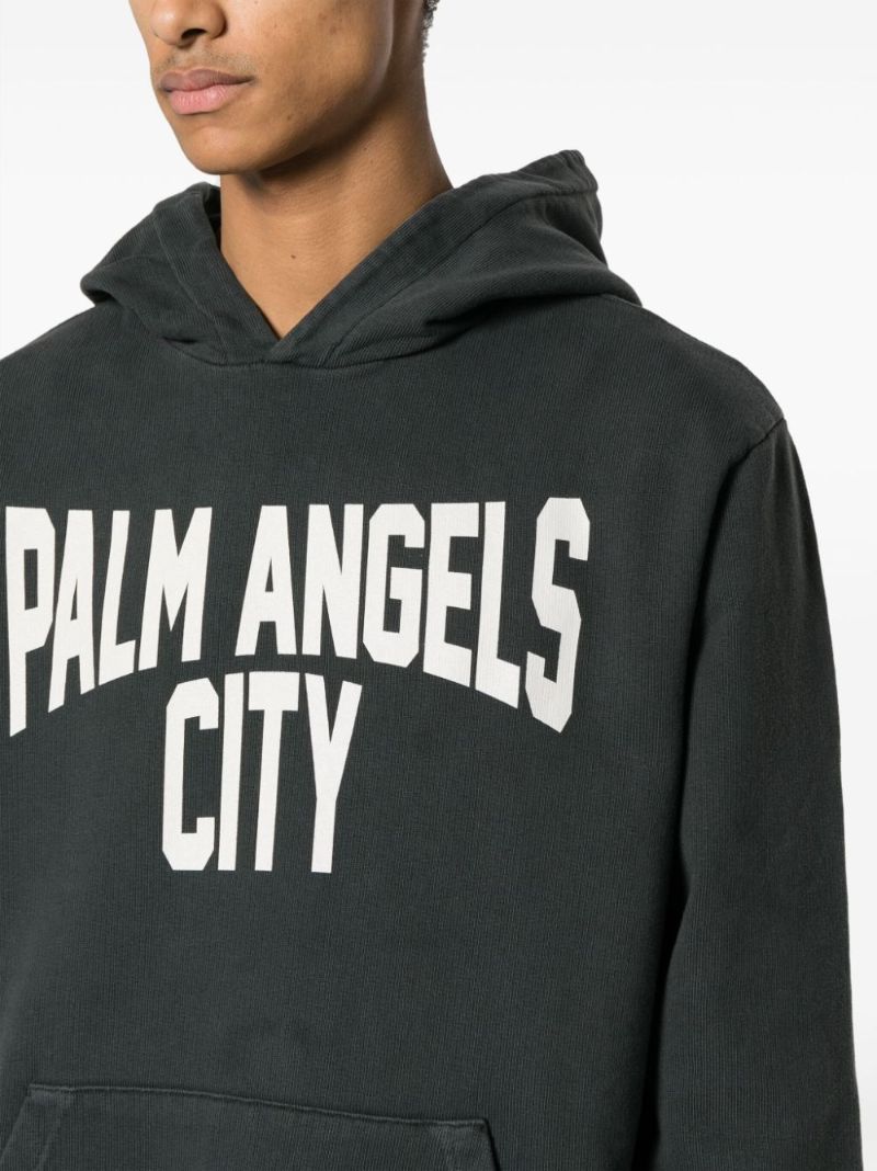 Grey Logo-print Cotton Hoodie