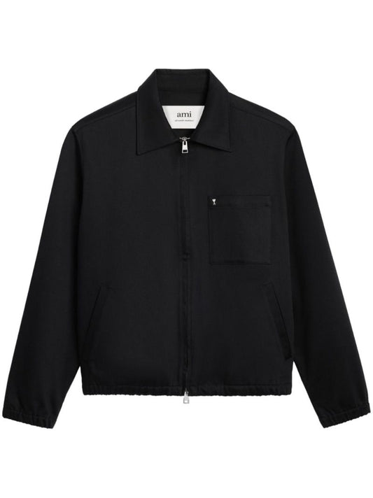 Black Cotton-satin Shirt Jacket