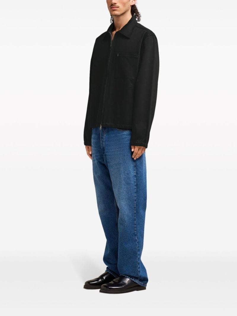Black Cotton-satin Shirt Jacket