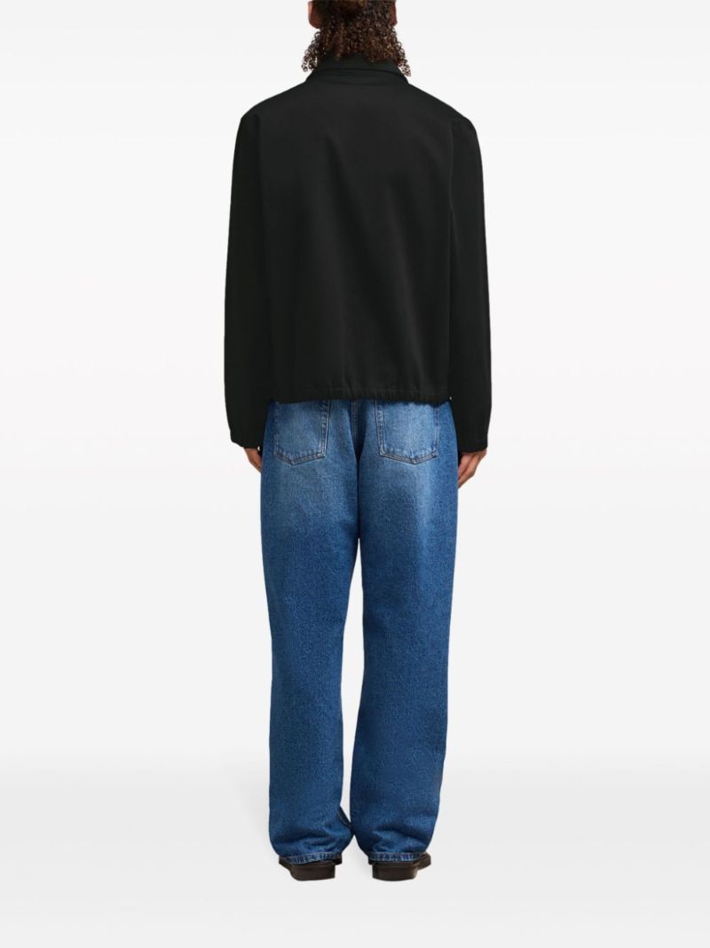 Black Cotton-satin Shirt Jacket