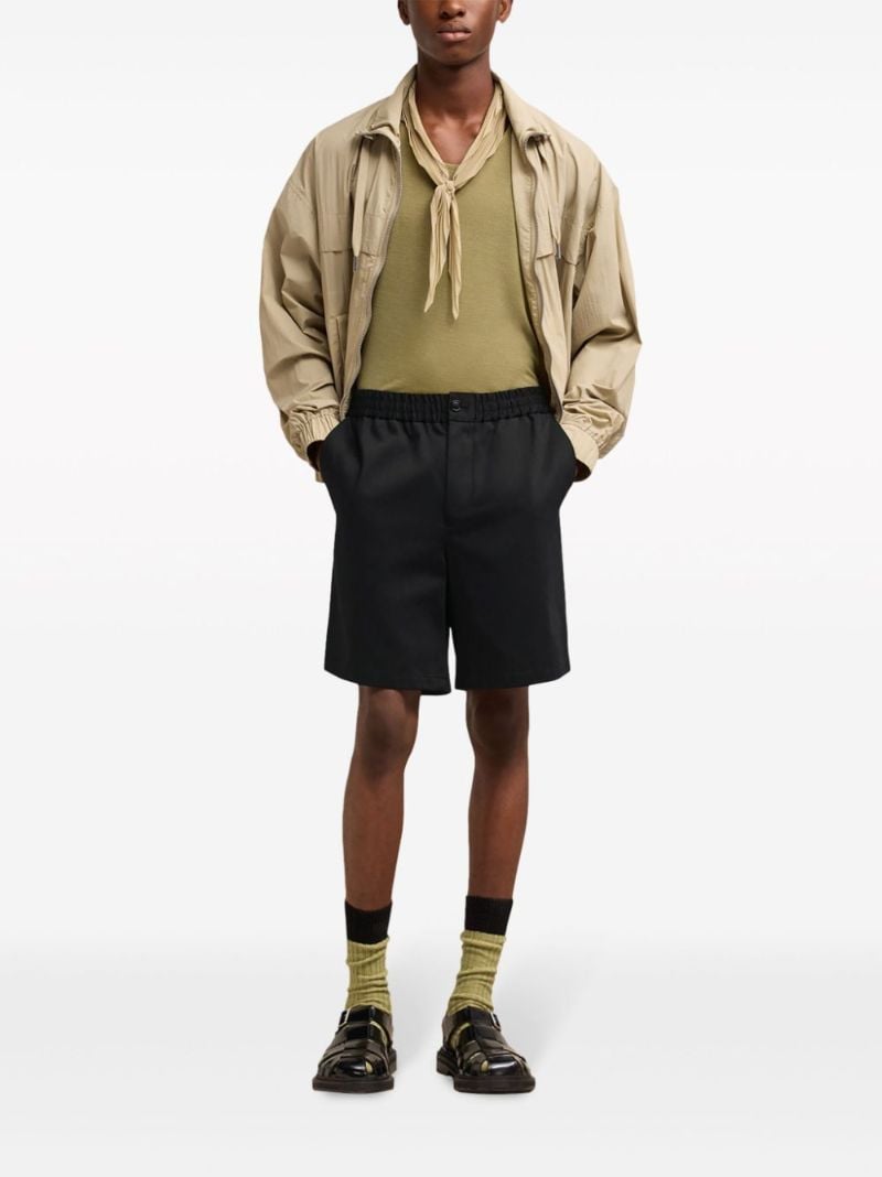 Black Cotton Chino Shorts