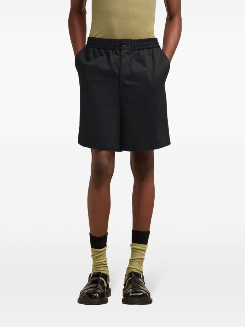 Black Cotton Chino Shorts