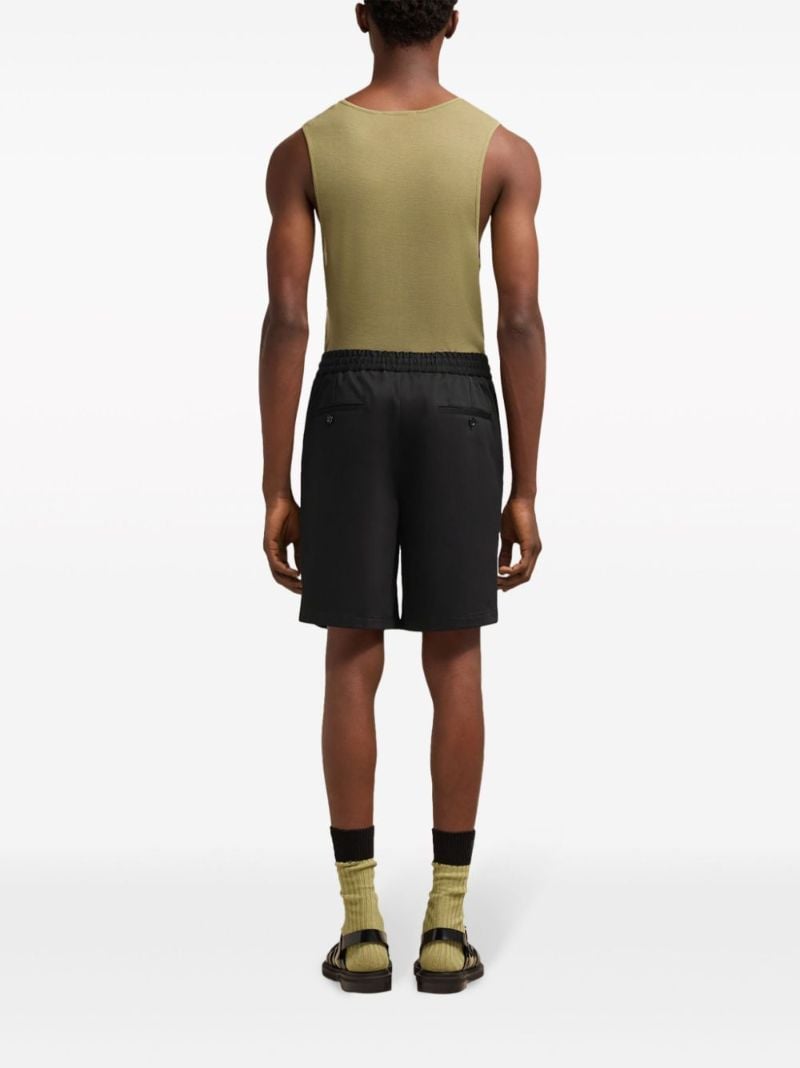 Black Cotton Chino Shorts