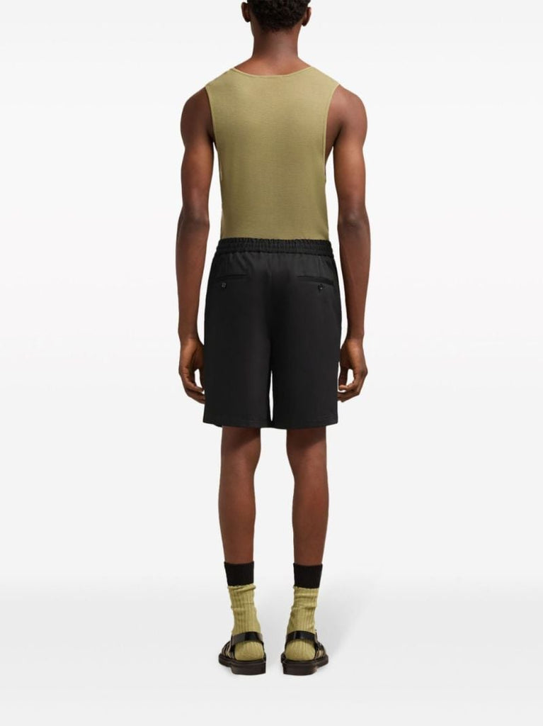 Black Cotton Chino Shorts