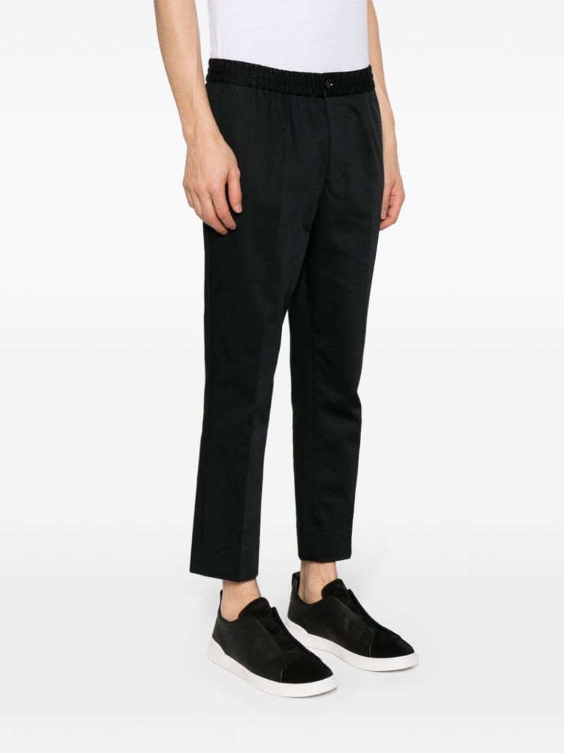 Black Elasticated-waist Cropped Trousers