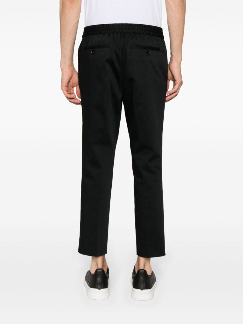Black Elasticated-waist Cropped Trousers