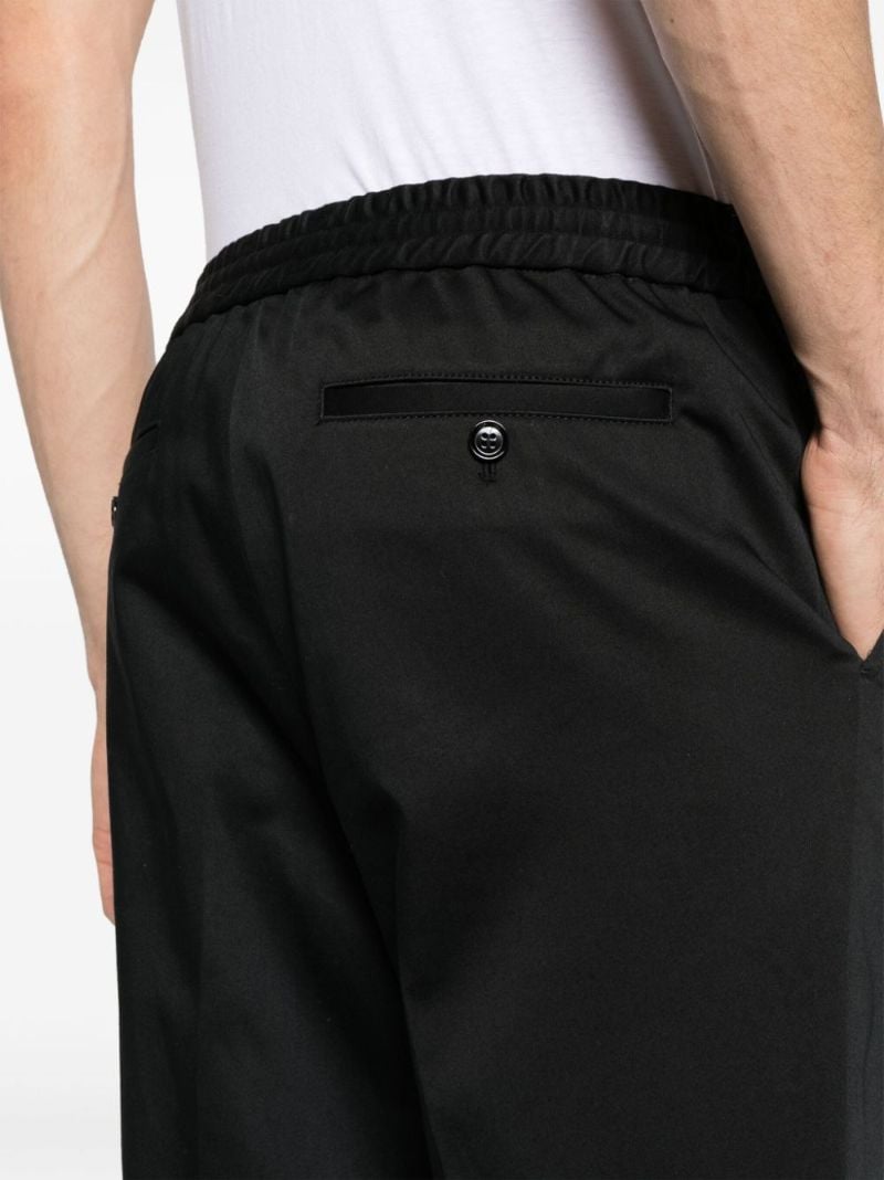 Black Elasticated-waist Cropped Trousers