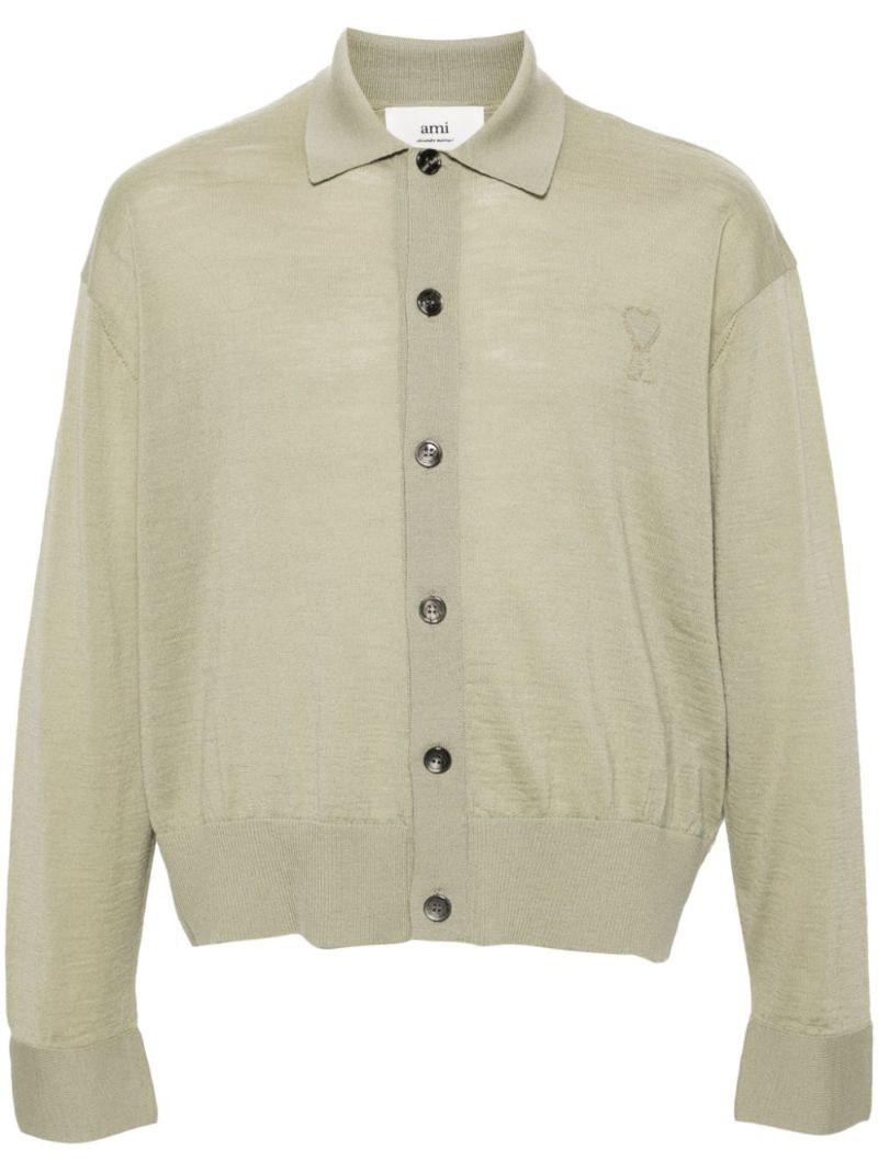 Green Ami De Coeur Merino Cardigan