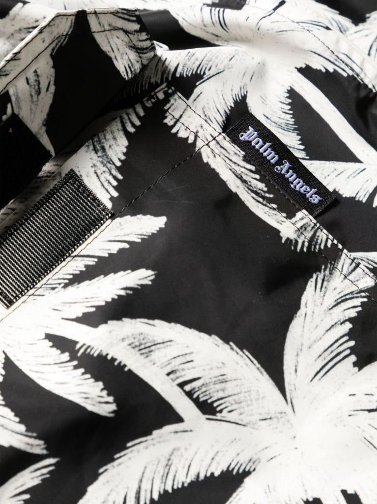 Black Palm Tree-print Swim Shorts