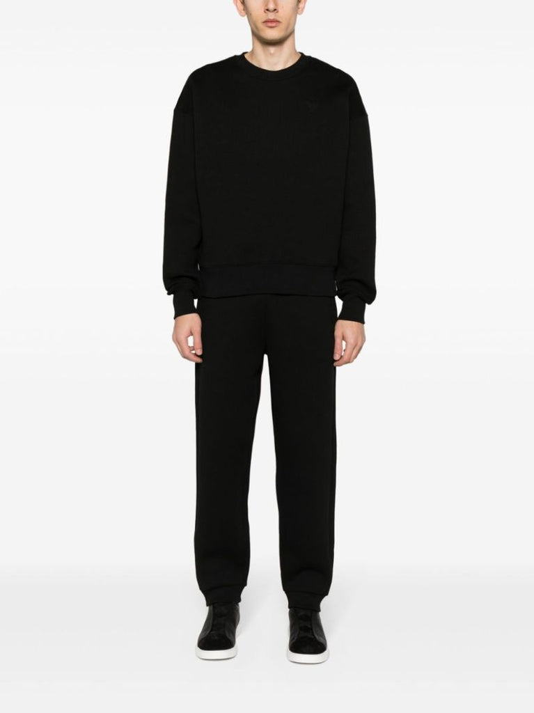 Black Logo Embossed Track Pants