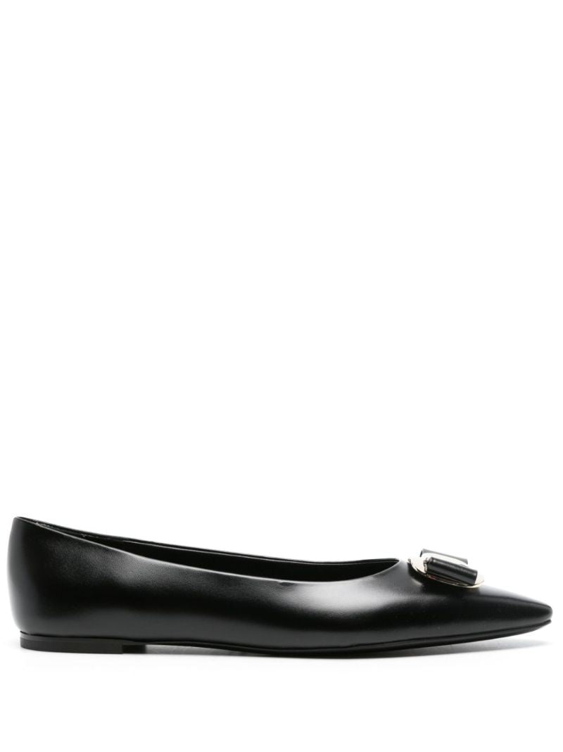 Black Vara Leather Ballet Pumps