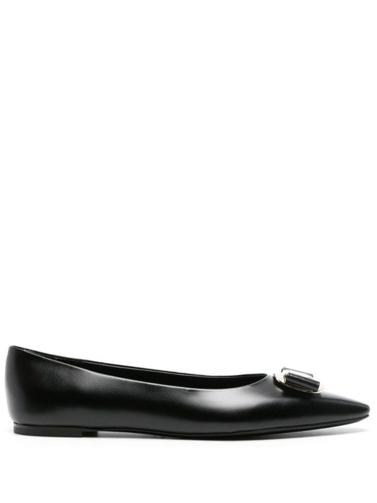 Black Vara Leather Ballet Pumps