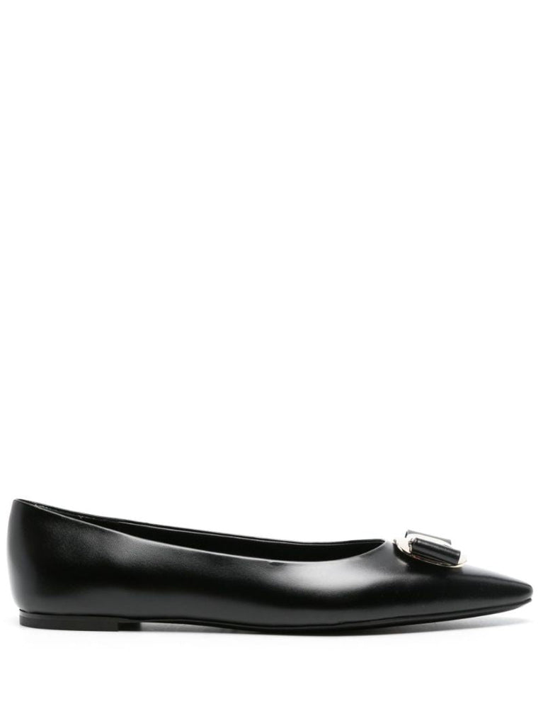 Black Vara Leather Ballet Pumps