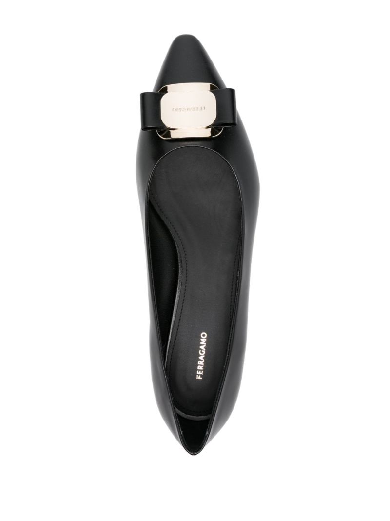 Black Vara Leather Ballet Pumps