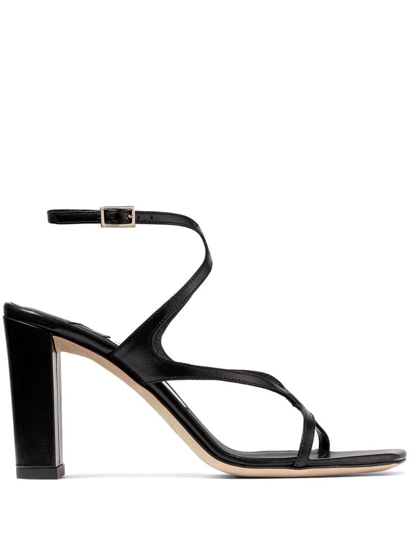 Black Azie 85 Leather Sandals