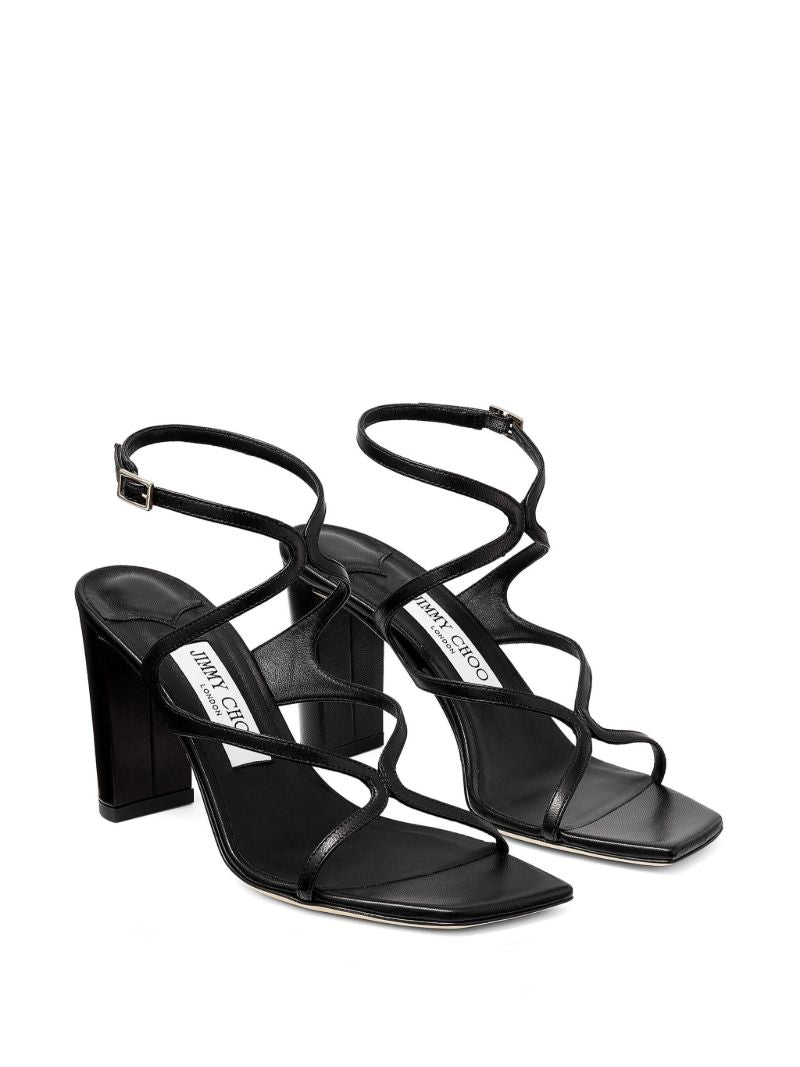 Black Azie 85 Leather Sandals