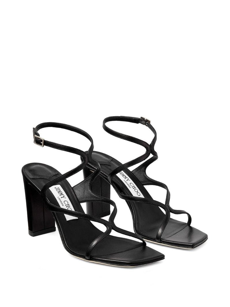 Black Azie 85 Leather Sandals
