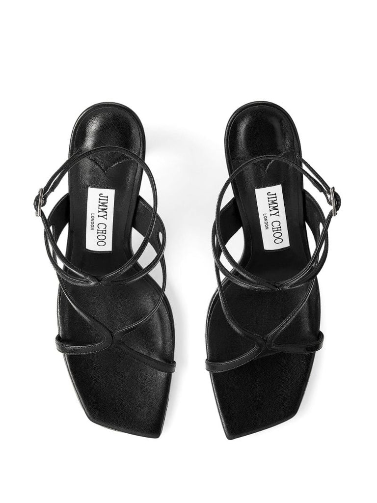 Black Azie 85 Leather Sandals