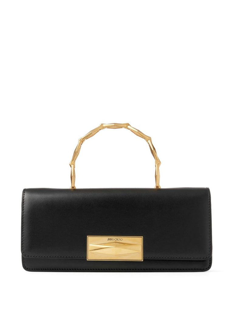 Black Diamond Leather Top Handle Bag