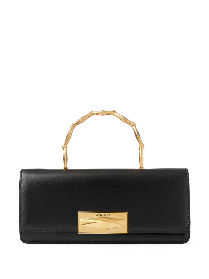 Black Diamond Leather Top Handle Bag