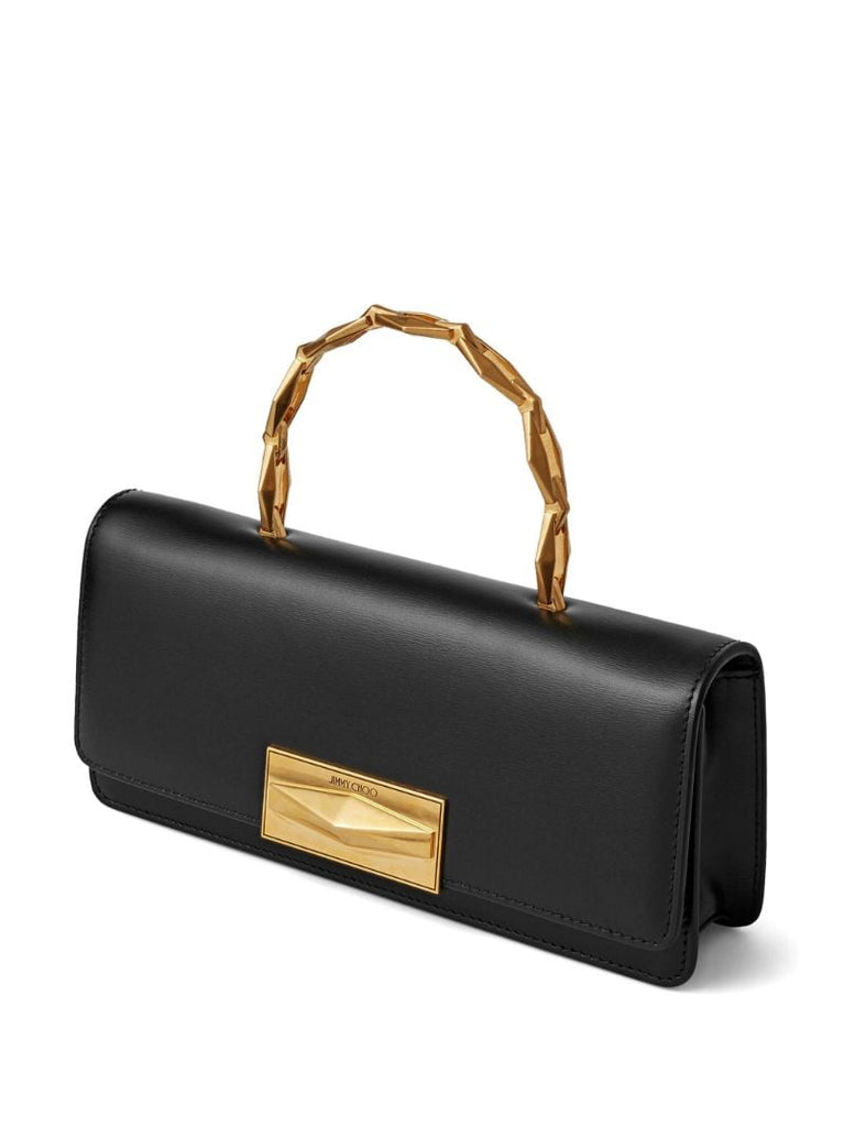 Black Diamond Leather Top Handle Bag