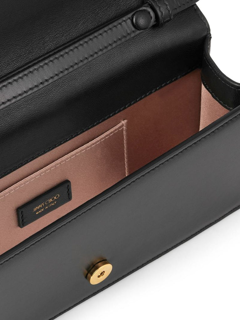 Black Diamond Leather Top Handle Bag