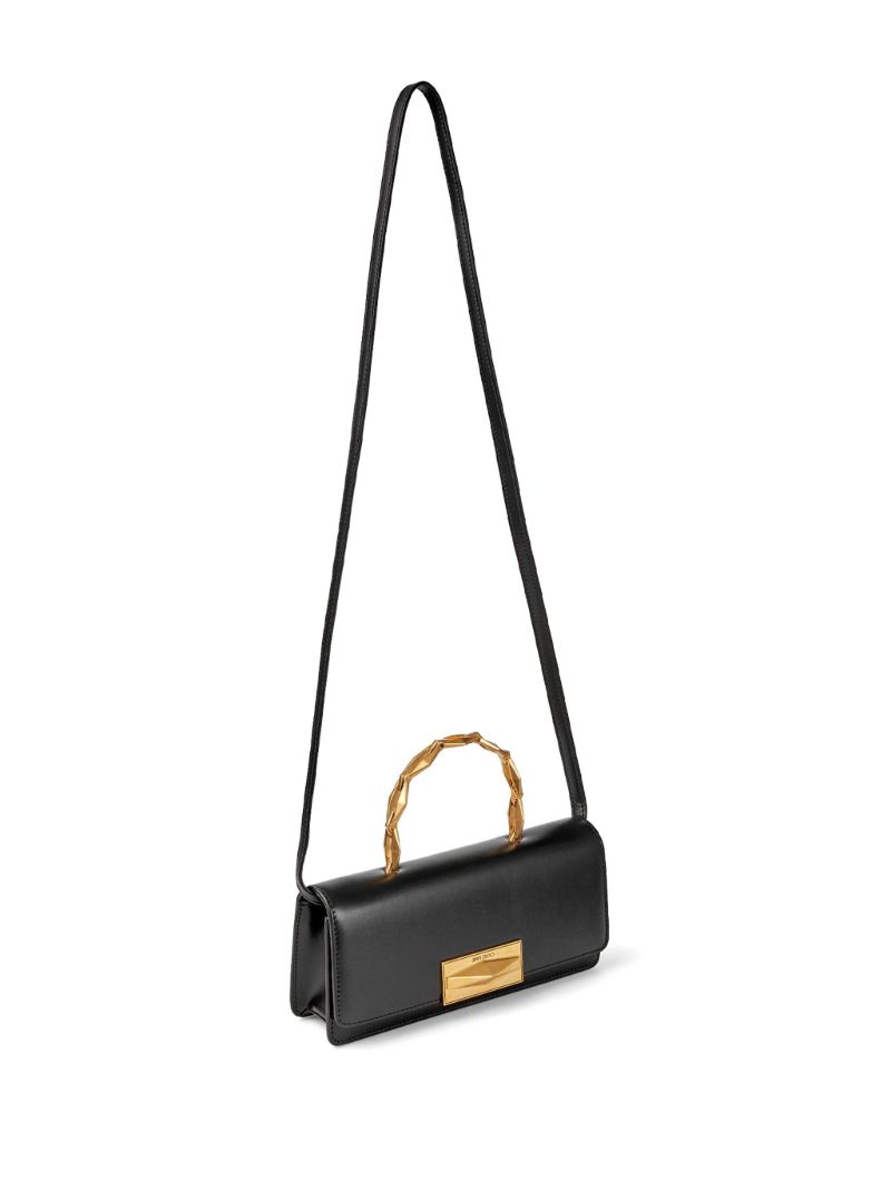 Black Diamond Leather Top Handle Bag