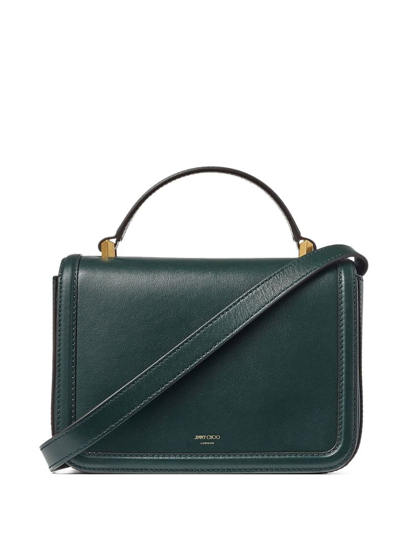 Green Diamond Leather Top Handle Bag