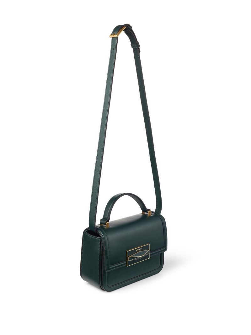 Green Diamond Leather Top Handle Bag