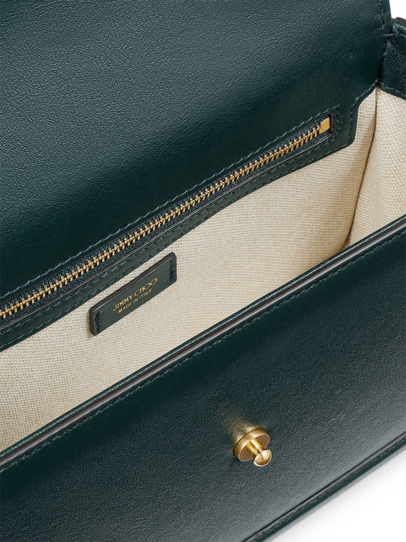Green Diamond Leather Top Handle Bag