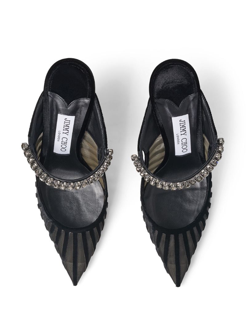 Black Bing 100 Striped Mules