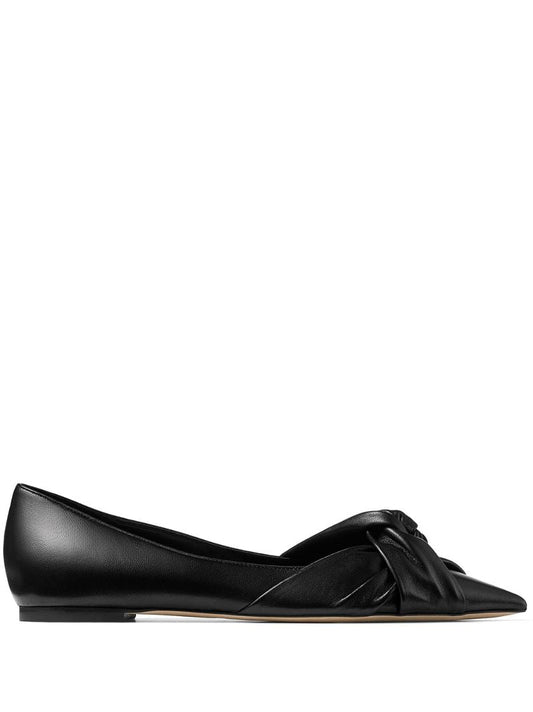 Black Hedera Leather Ballet Pumps