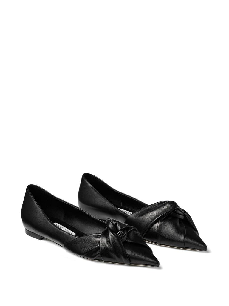 Black Hedera Leather Ballet Pumps
