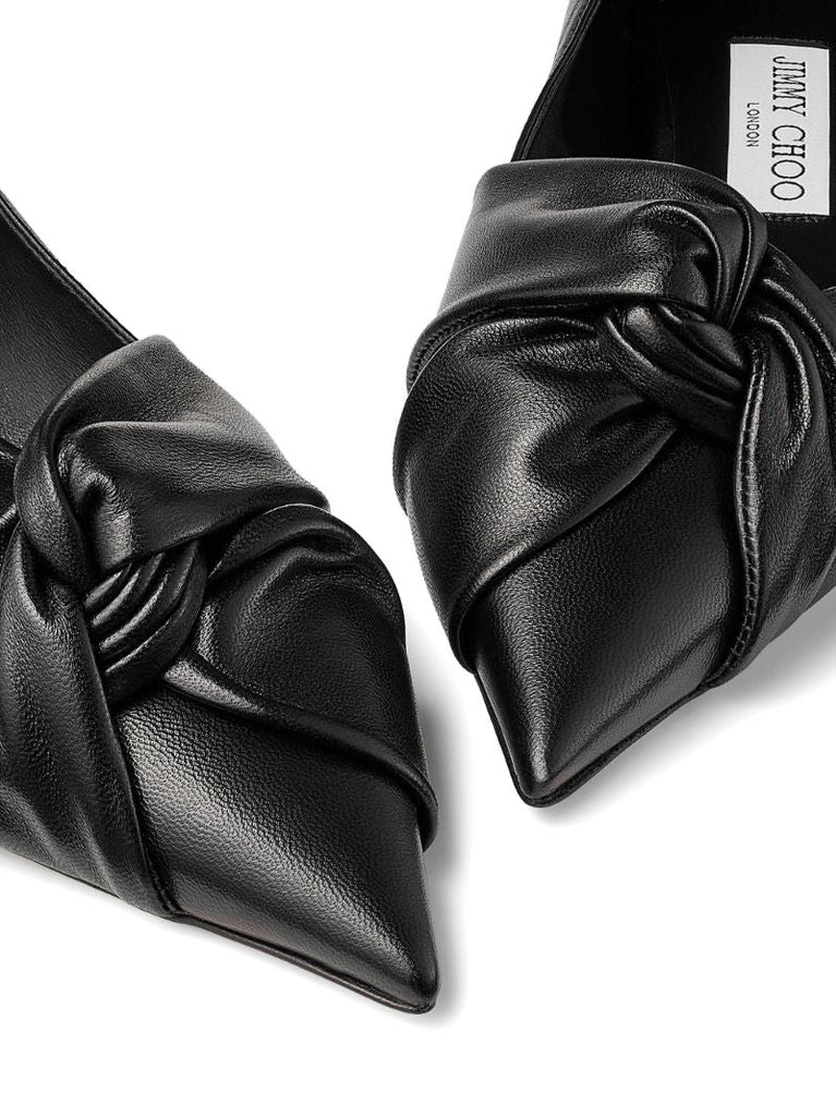 Black Hedera Leather Ballet Pumps
