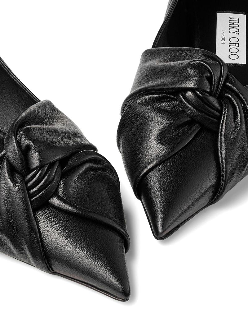 Black Hedera Leather Ballet Pumps