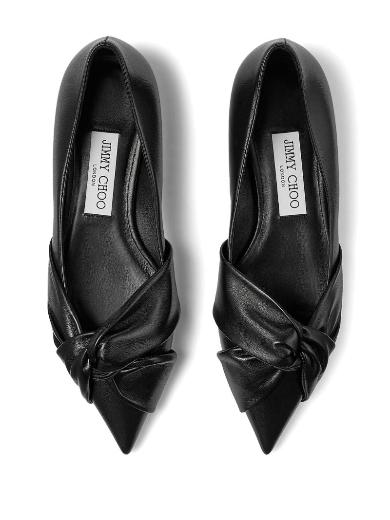 Black Hedera Leather Ballet Pumps